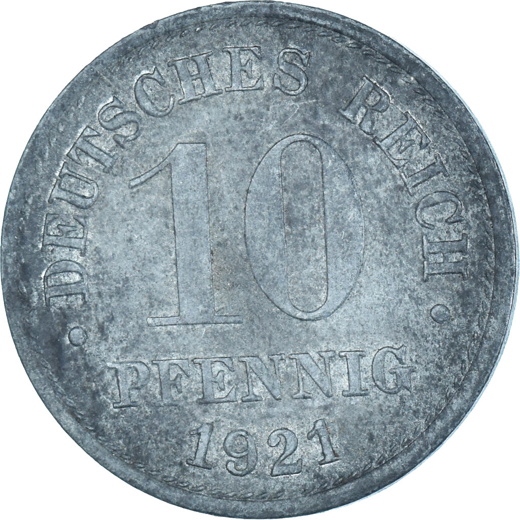 Coin, GERMANY, WEIMAR REPUBLIC, 10 Pfennig, 1921