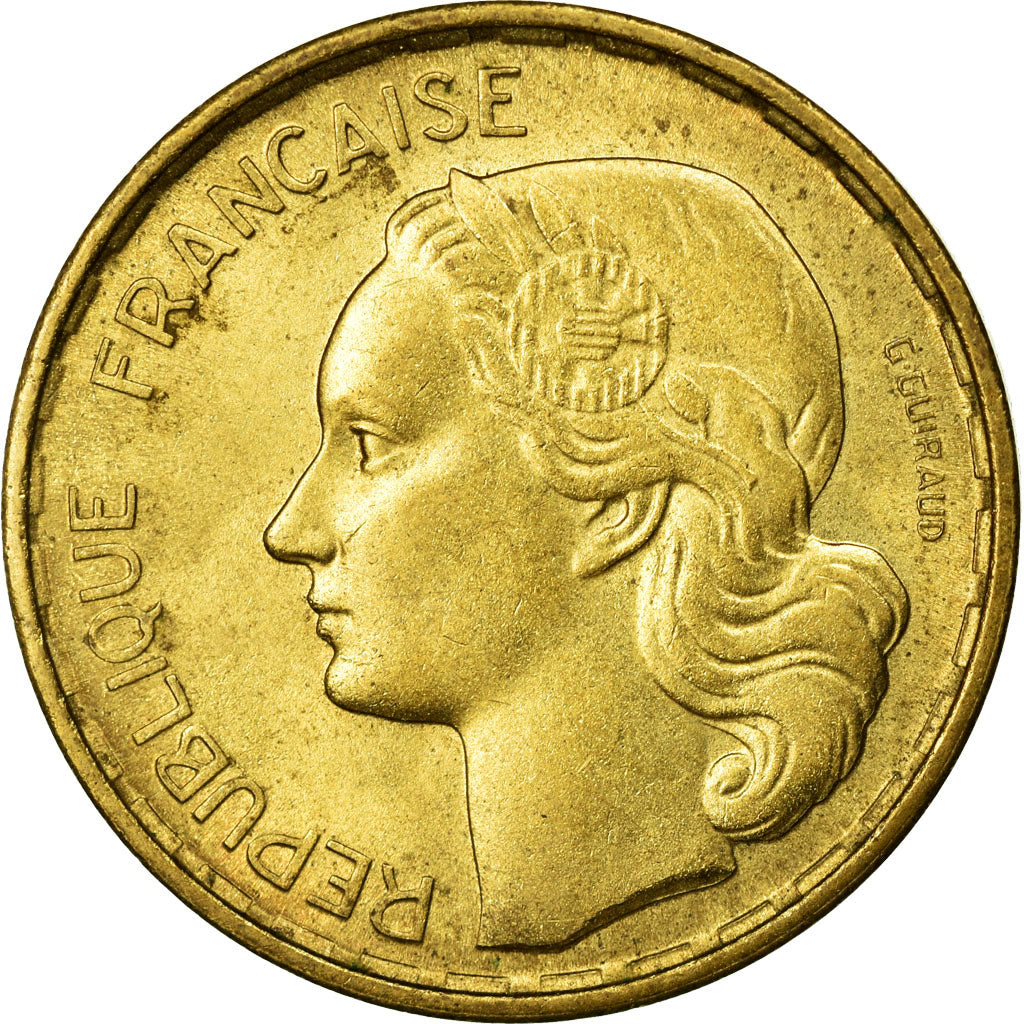 Münze, Frankreich, Guiraud, 20 Francs, 1951, VZ, Aluminum-Bronze, KM:917.1