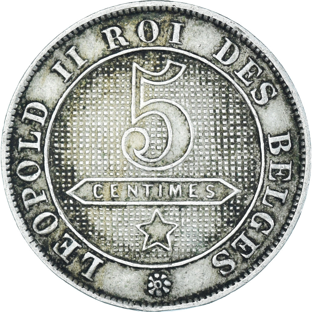 Moneda, Bélgica, 5 Centimes, 1895