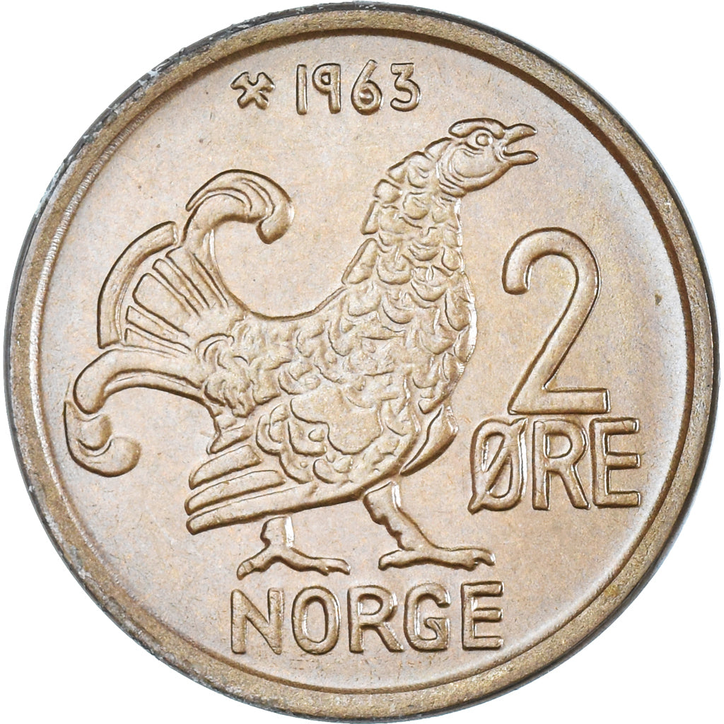 Moeda, Noruega, 2 Öre, 1963