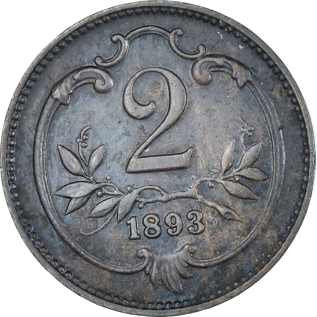 Moneda, Austria, 2 Heller, 1893