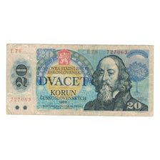 Biljet, Tsjecho-Slowakije, 20 Korun, 1988, KM:95, TB