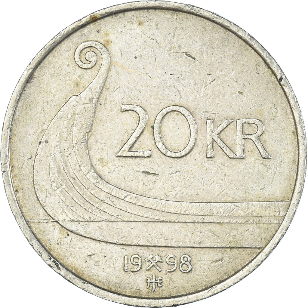 Münze, Norwegen, 20 Kroner, 1998