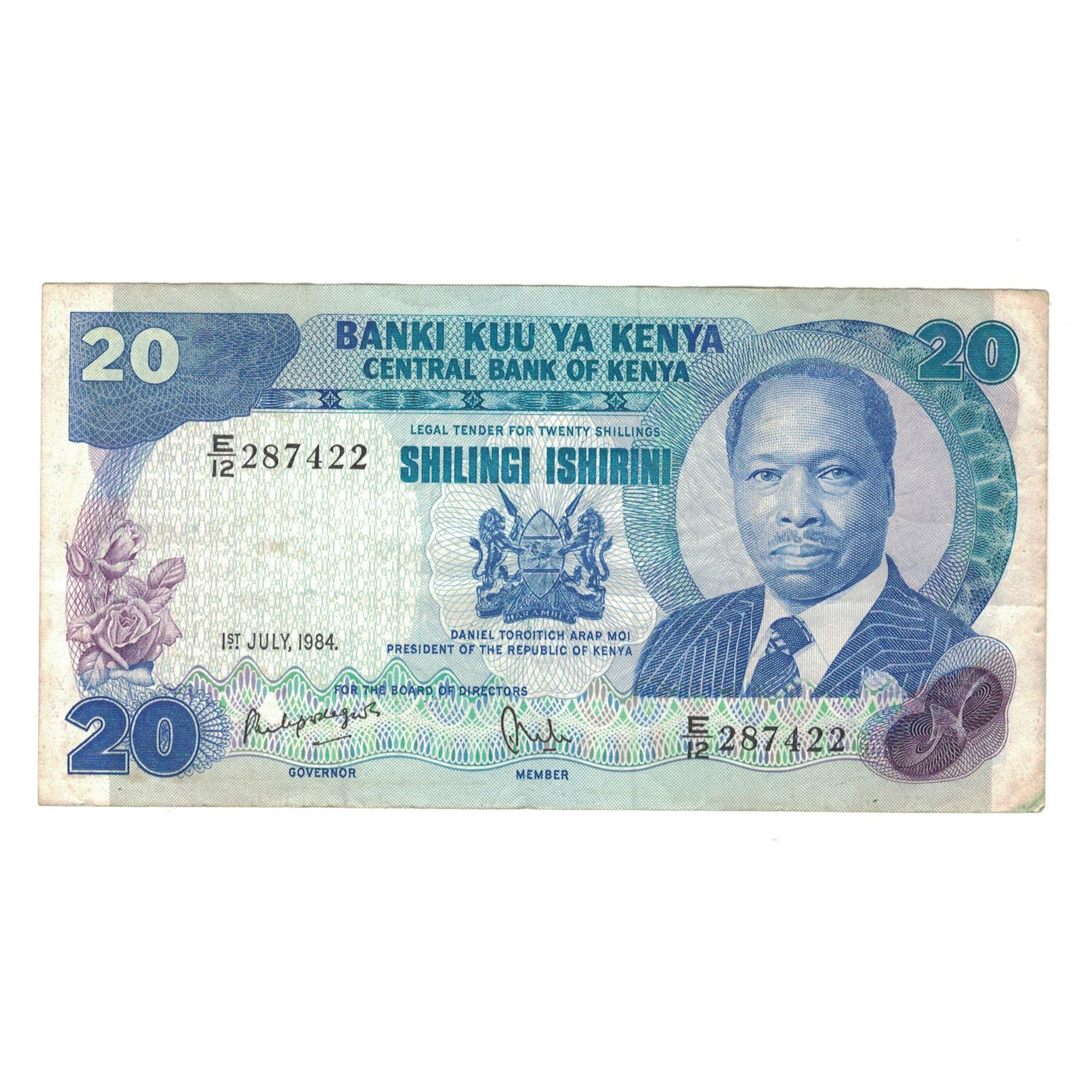 Banknote, Kenya, 20 Shillings, 1984, 1984-07-01, KM:21c, EF(40-45)