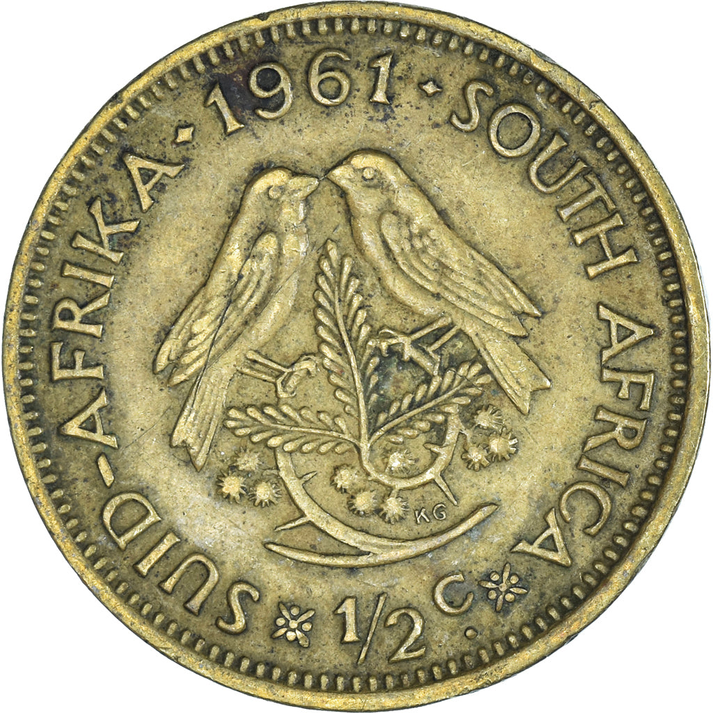 Moeda, África do Sul, 1/2 Cent, 1961
