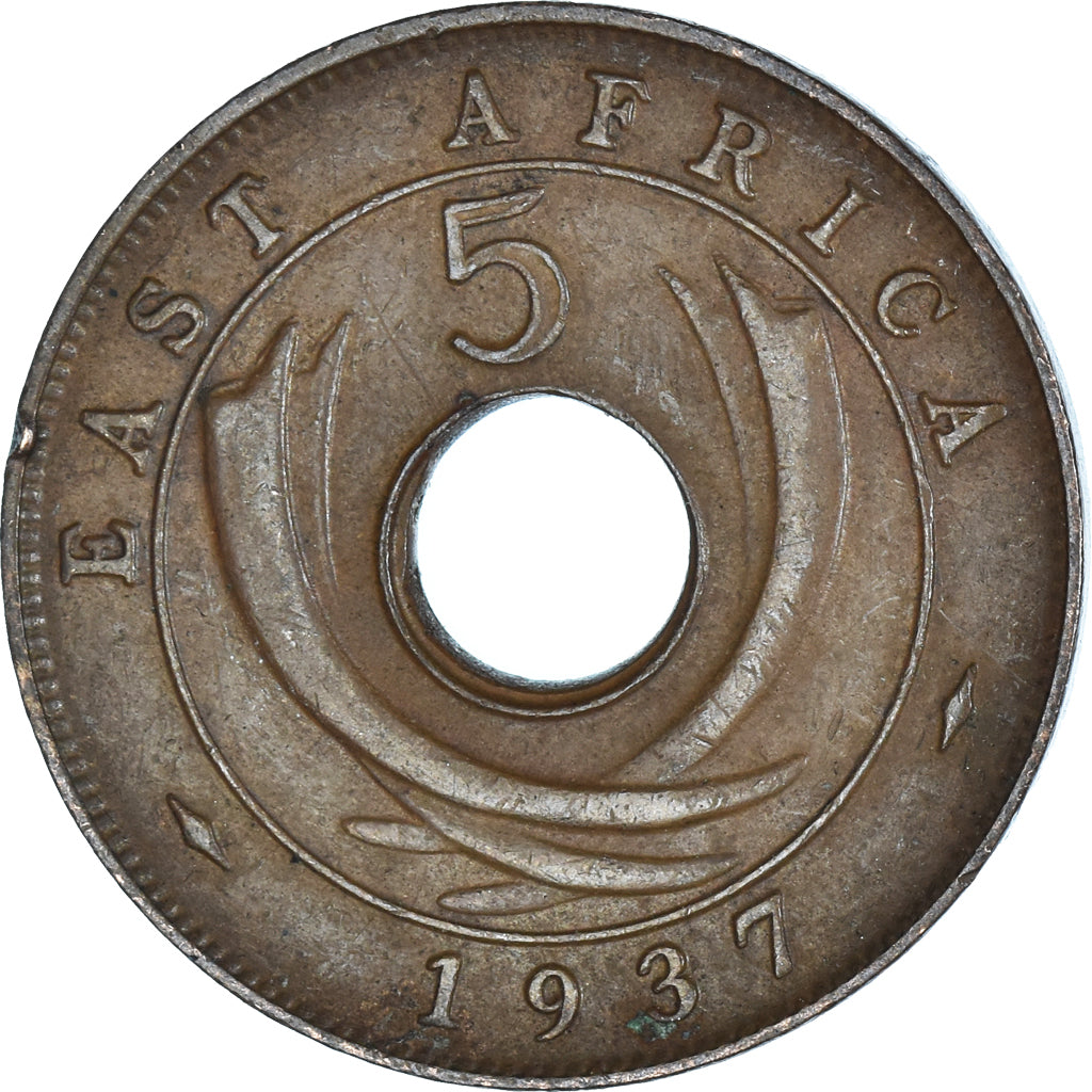 Coin, EAST AFRICA, 5 Cents, 1937