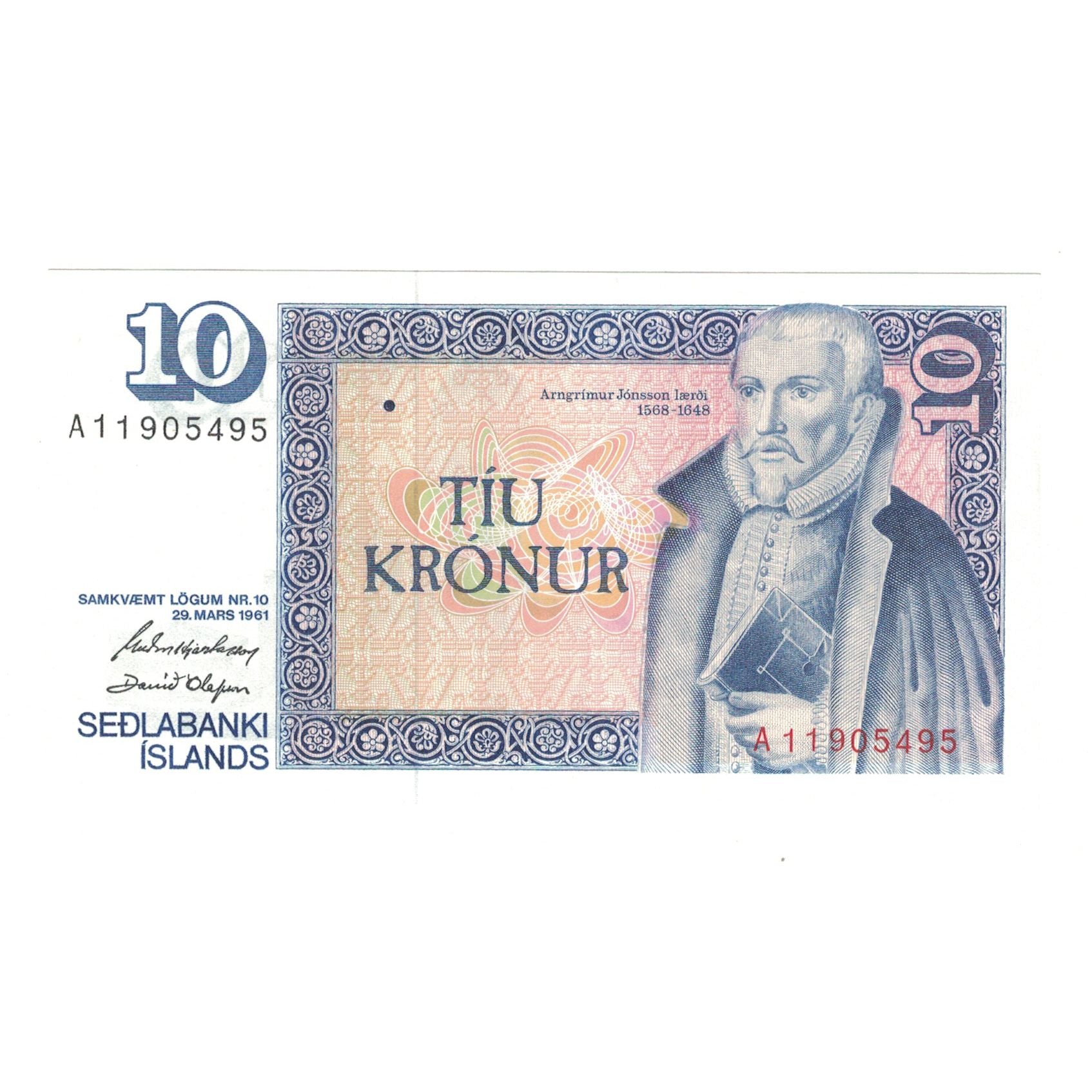 Banknote, Iceland, 10 Kronur, 1961, 1961-03-29, KM:48a, UNC(65-70)