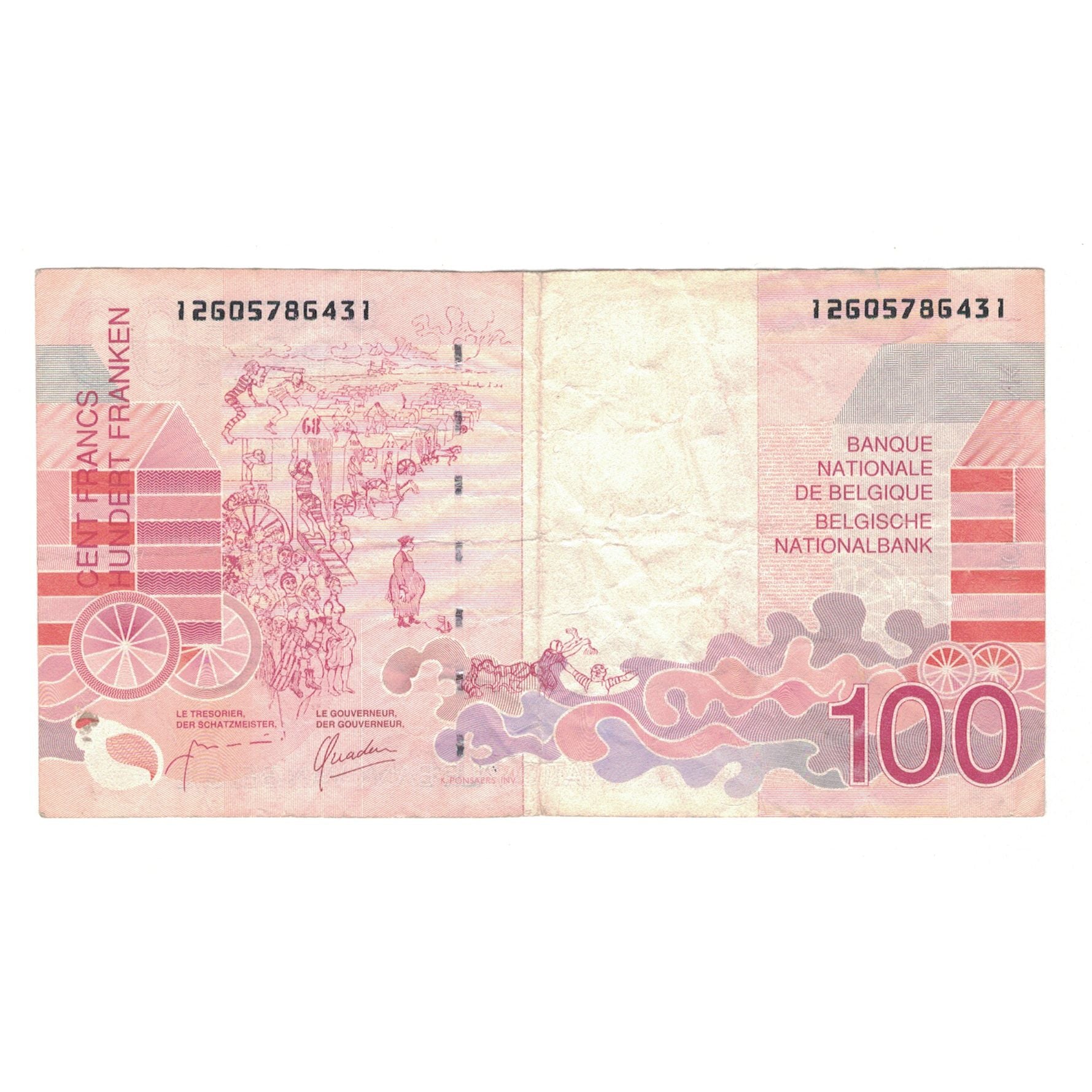 Banknote, Belgium, 100 Francs, KM:147, VF(30-35)