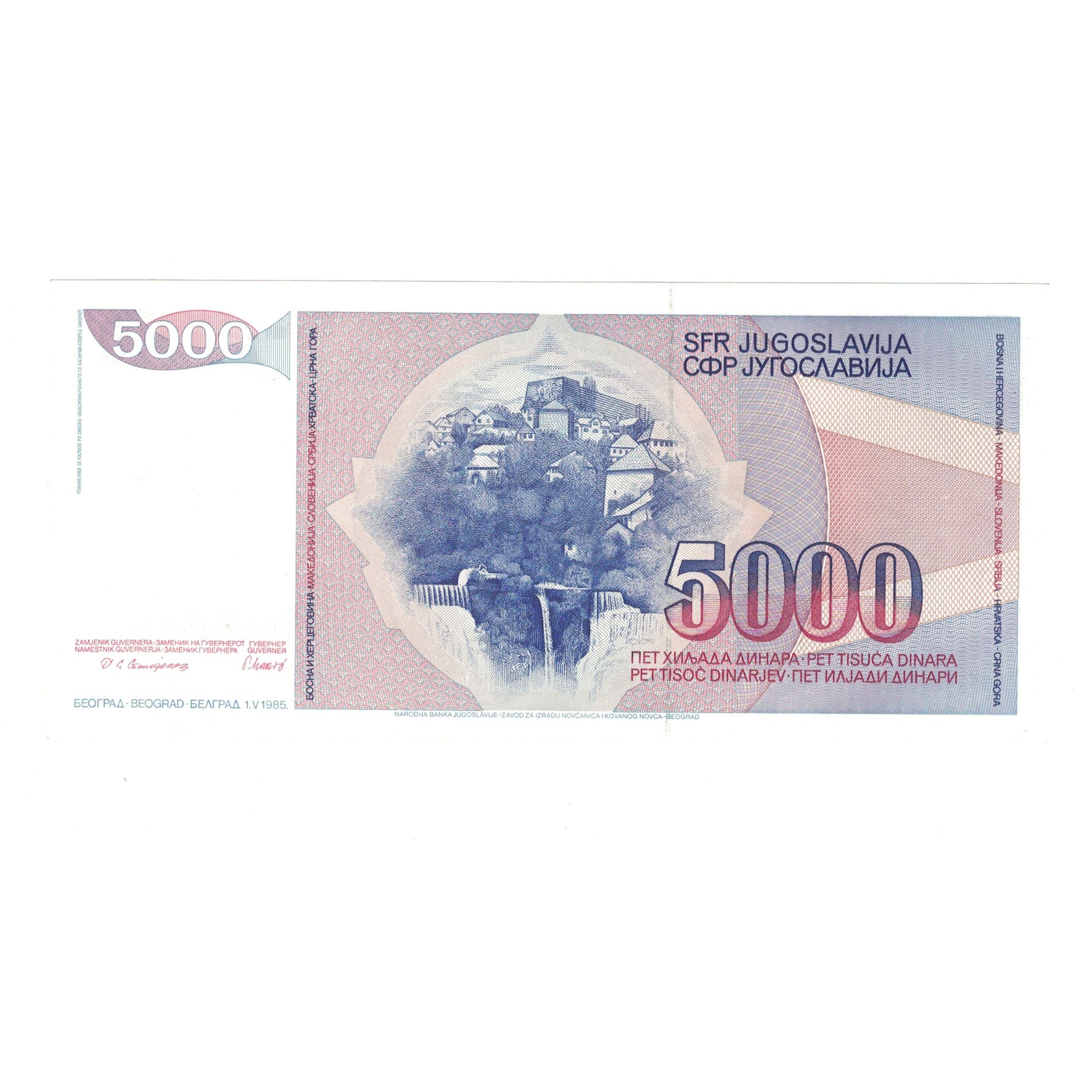 Banknote, Yugoslavia, 5000 Dinara, 1985, 1985-05-01, KM:93a, UNC(65-70)