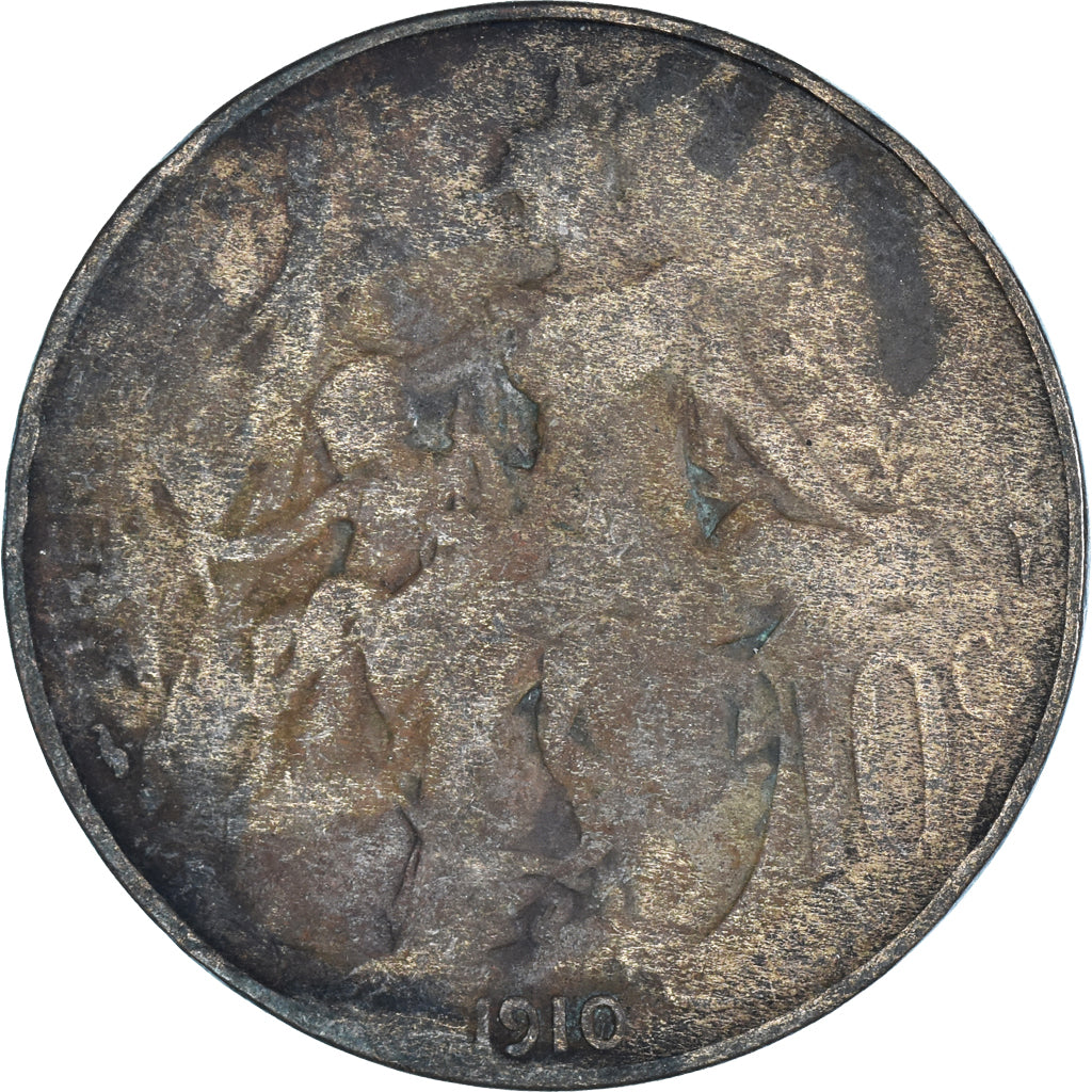 Moeda, França, 10 Centimes, 1910
