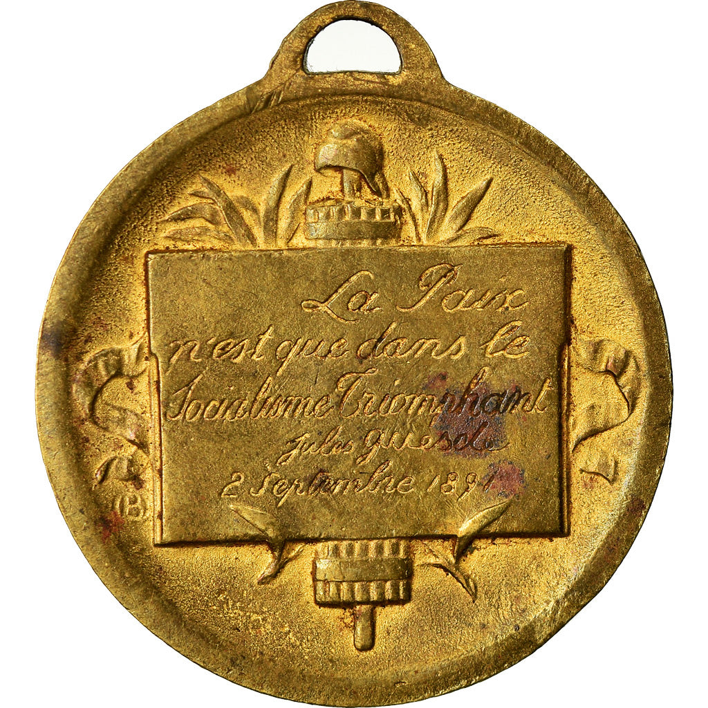 France, Medal, Jules Guesde, Parti Socialiste, Politics, Society, War, 1891