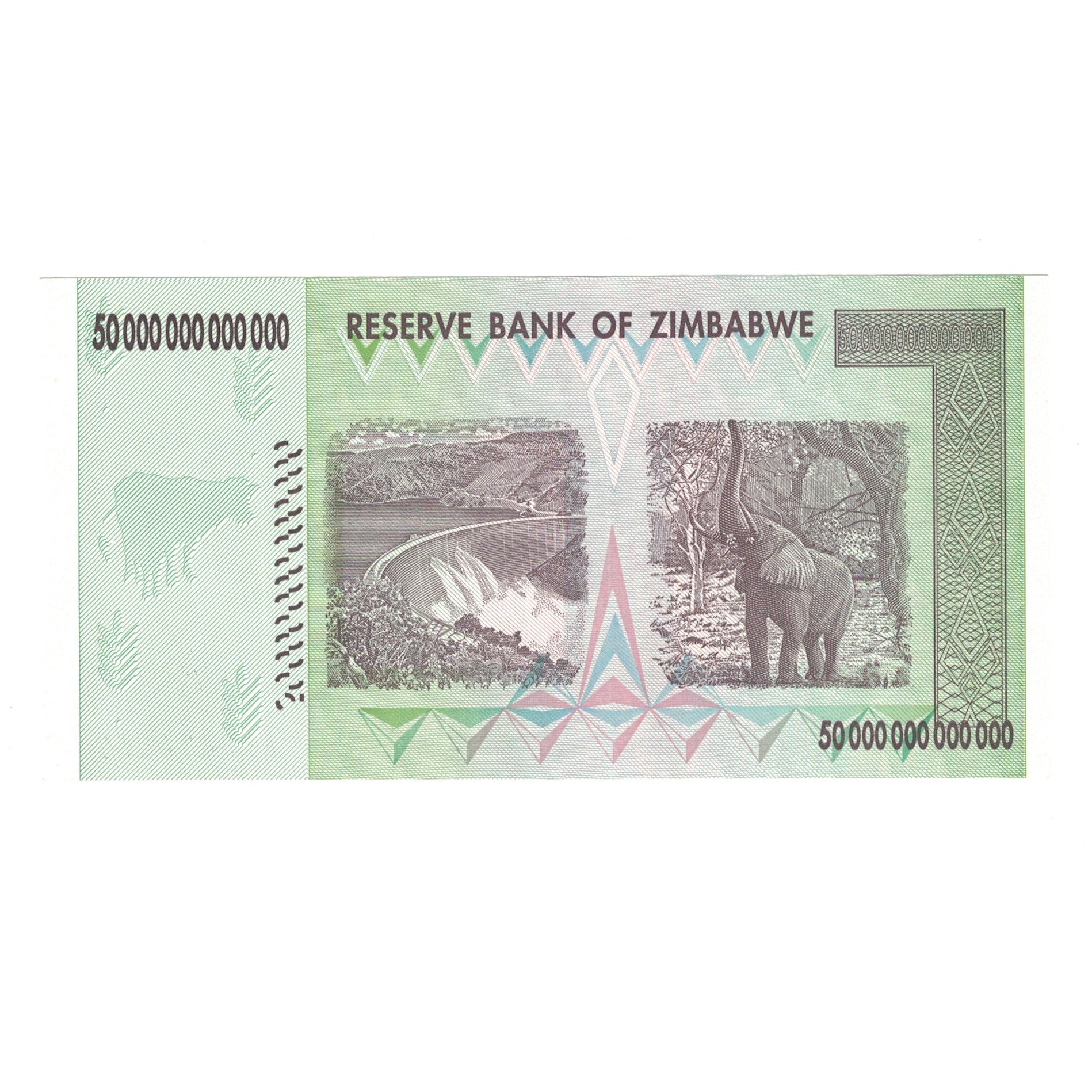 Billet, Zimbabwe, 50 Trillion Dollars, 2008, KM:90, SPL