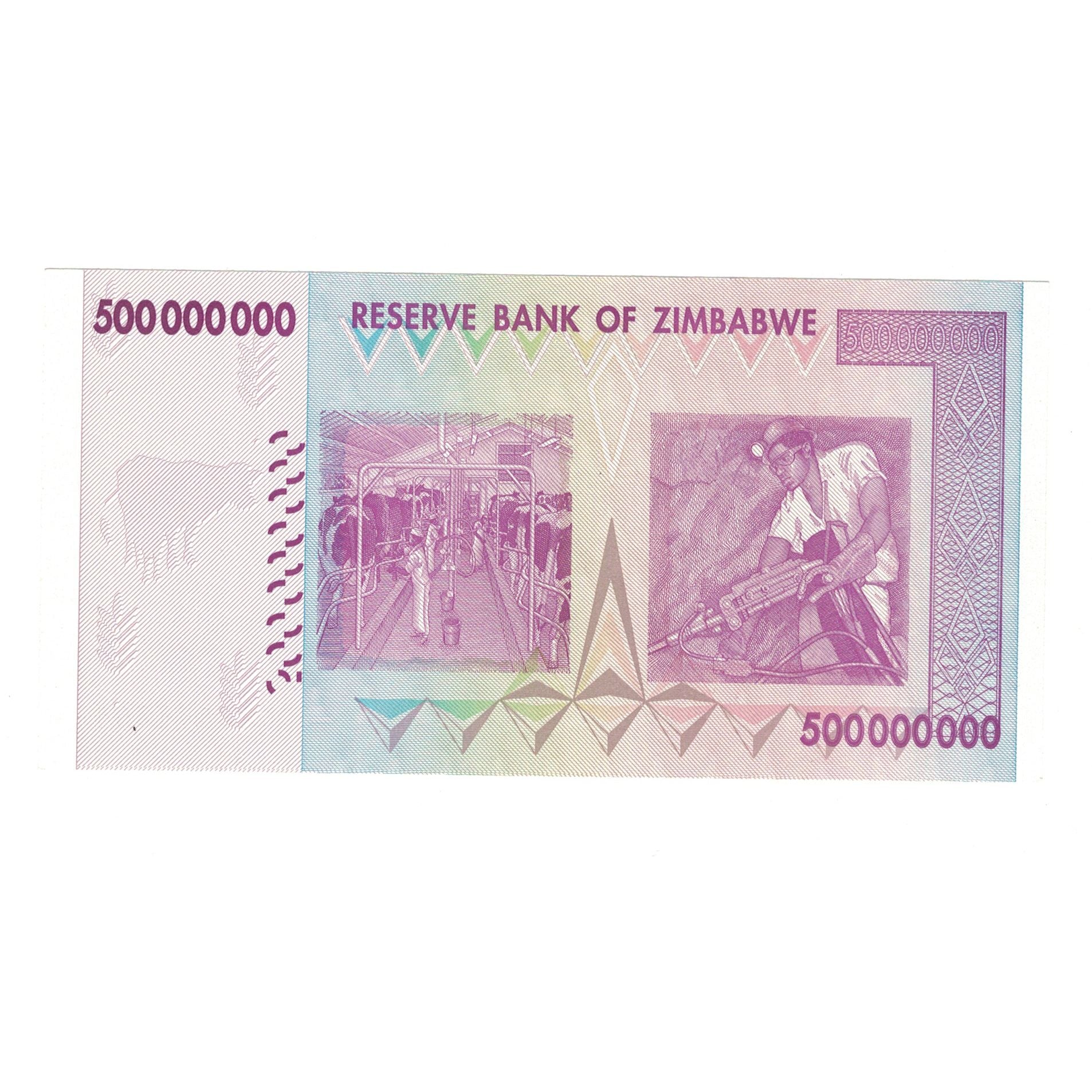 Banknote, Zimbabwe, 500 Million Dollars, 2008, KM:82, UNC(65-70)