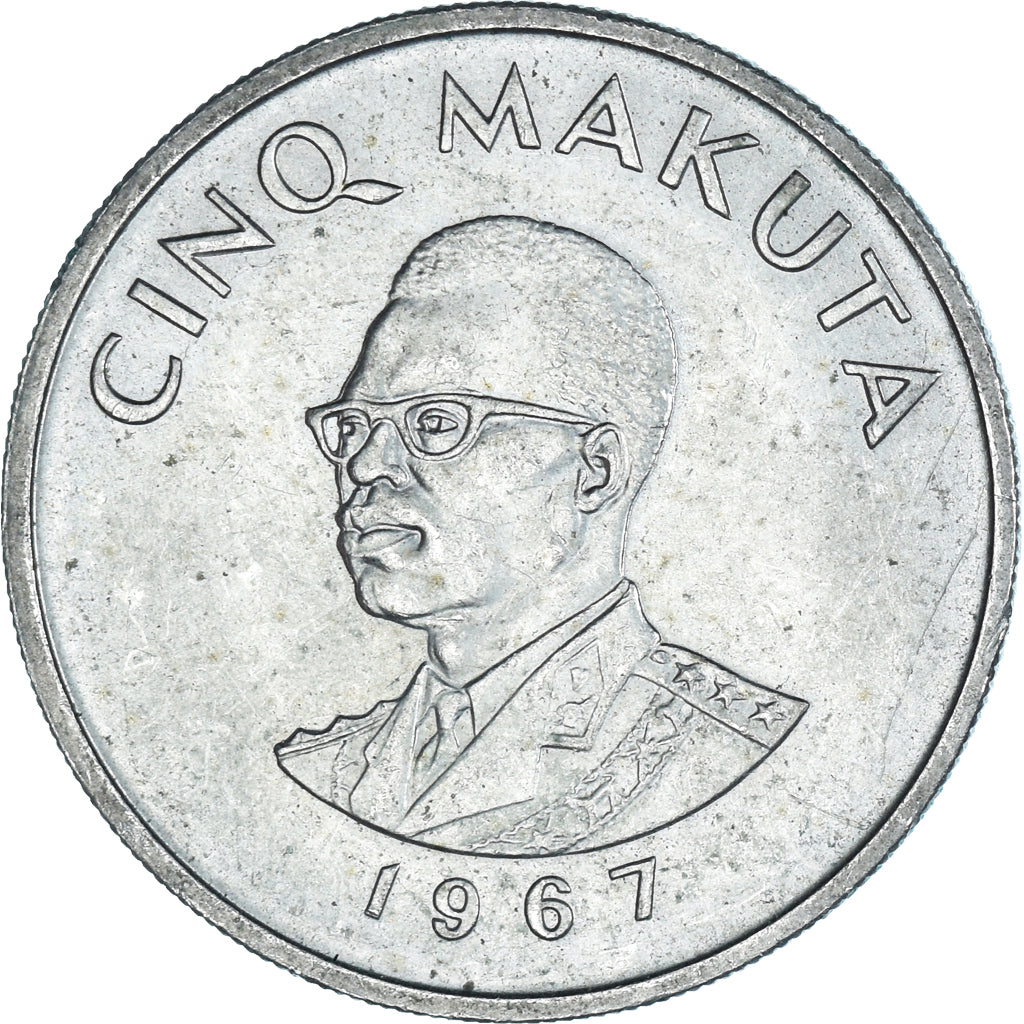 Monnaie, Congo, 5 Makuta, 1967