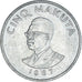 Monnaie, Congo, 5 Makuta, 1967