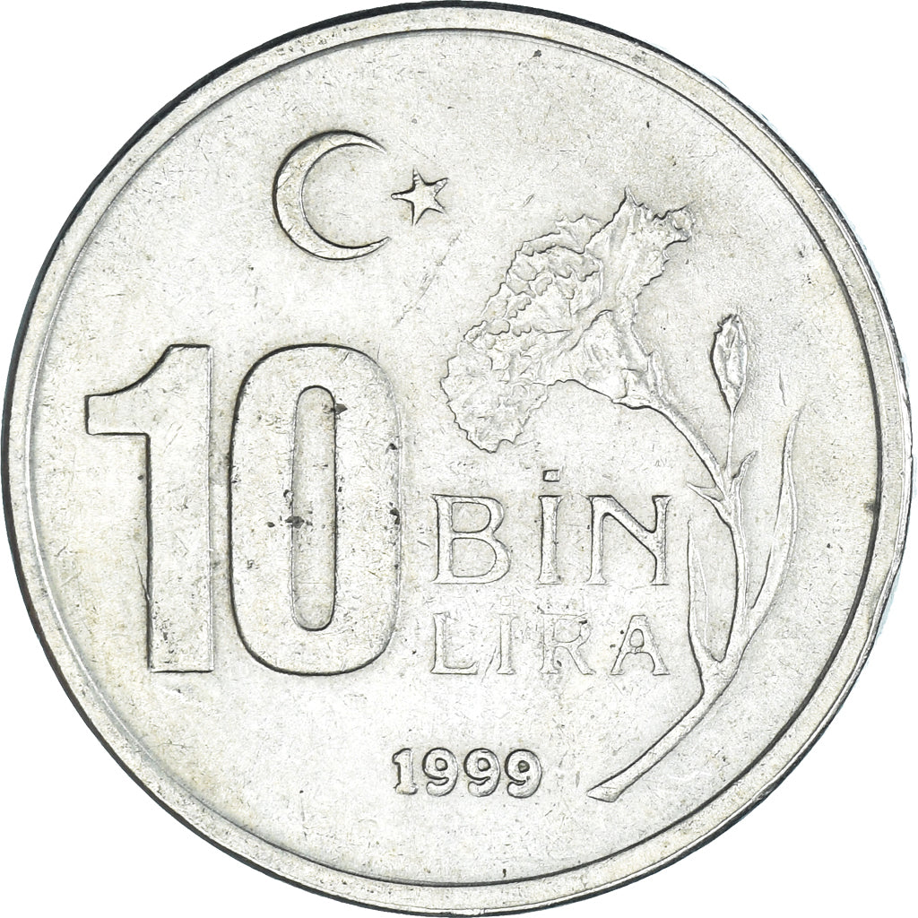 Coin, Turkey, 10000 Lira, 10 Bin Lira, 1999