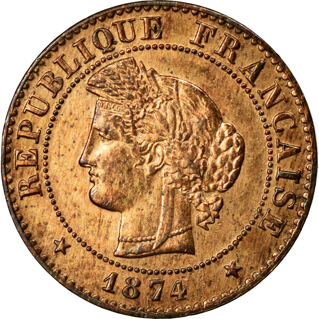 Coin, France, Cérès, Centime, 1874, Paris, AU(55-58), Bronze, KM:826.1