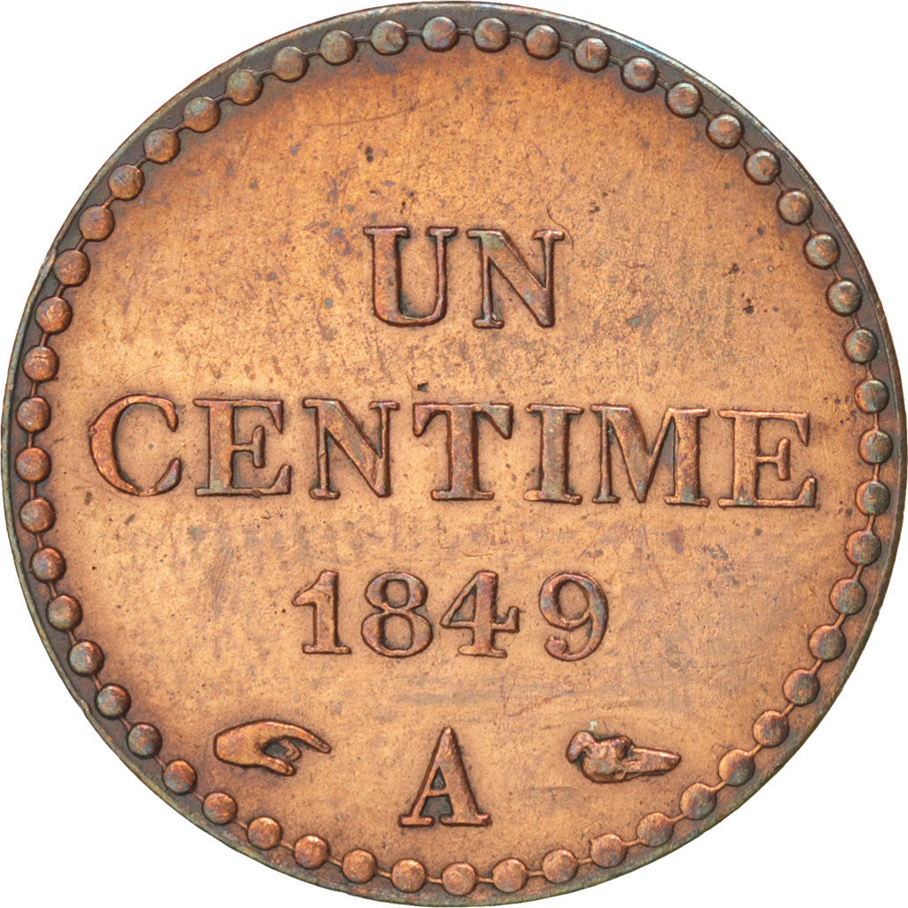 Coin, France, Dupré, Centime, 1849, Paris, AU(50-53), Bronze, KM:754