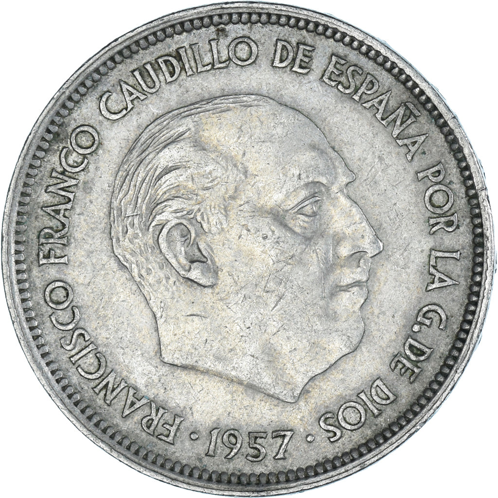 Moneta, Hiszpania, 25 Pesetas, 1957