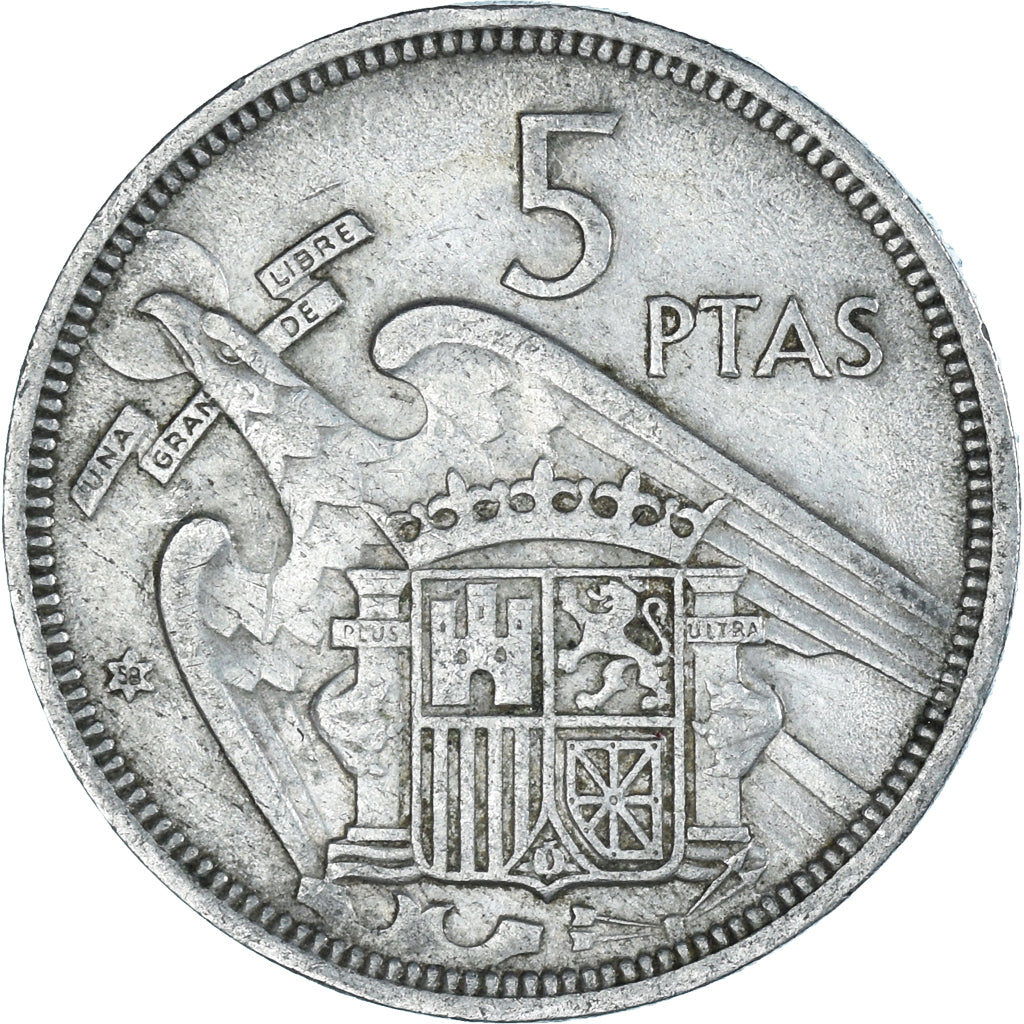 Münze, Spanien, 5 Pesetas, 1957