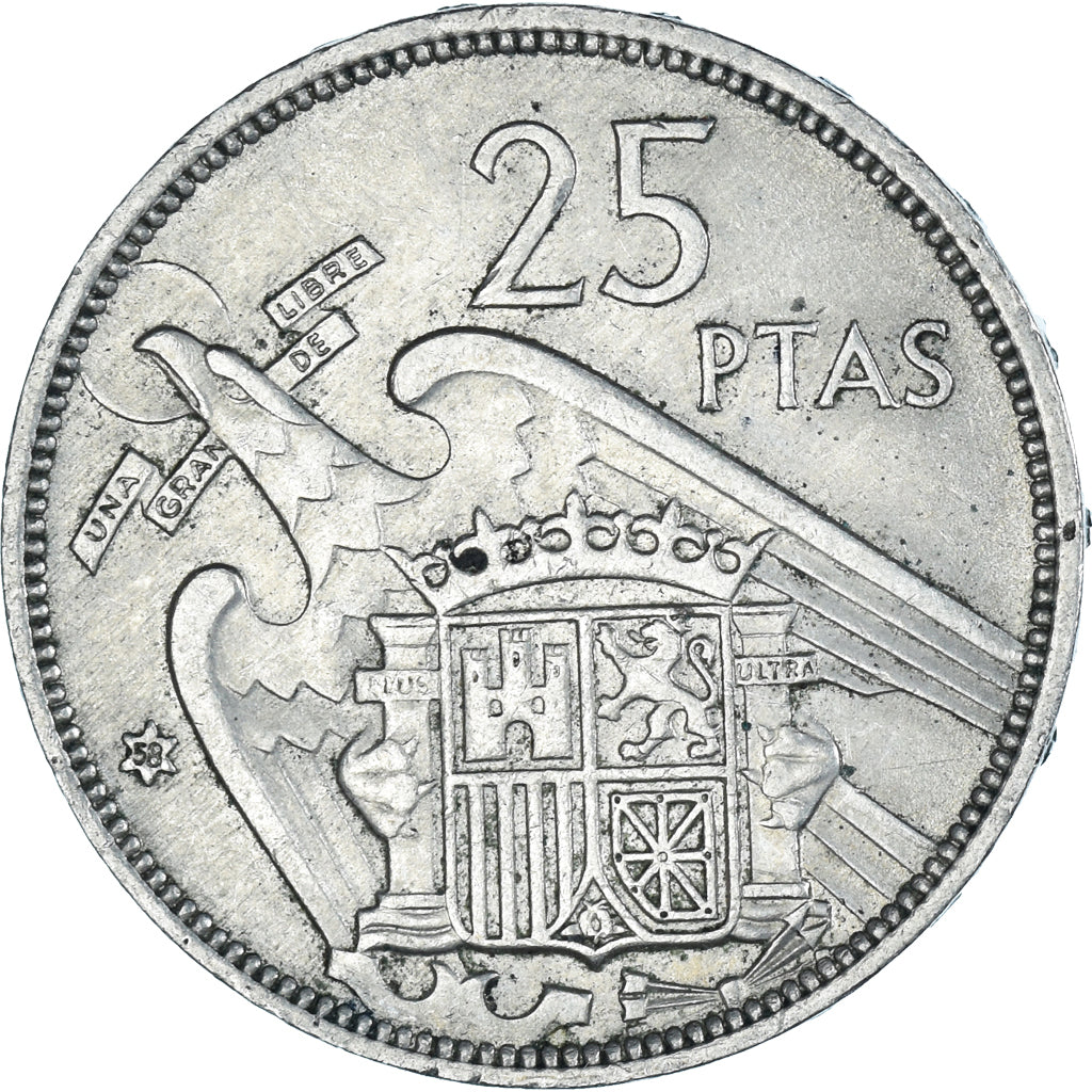 Moneta, Spagna, 25 Pesetas, 1957