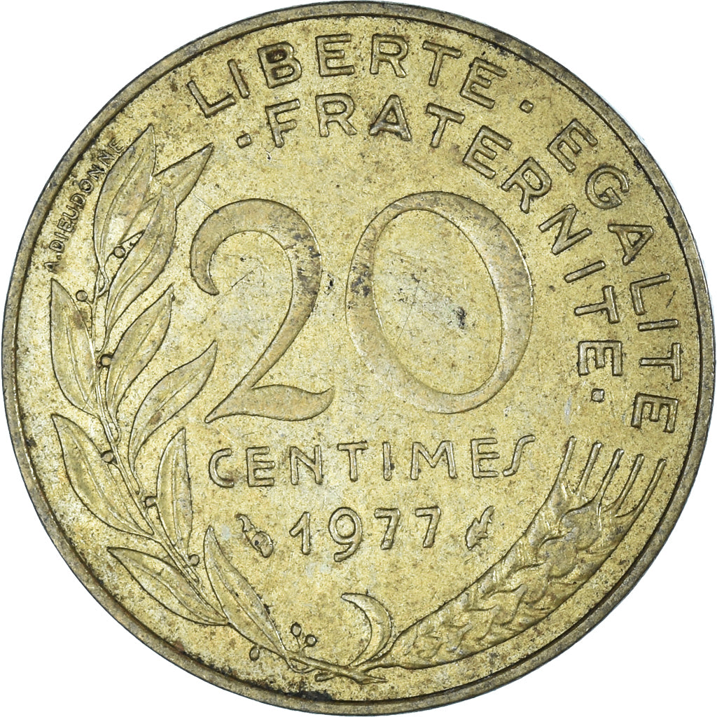 Coin, France, 20 Centimes, 1977