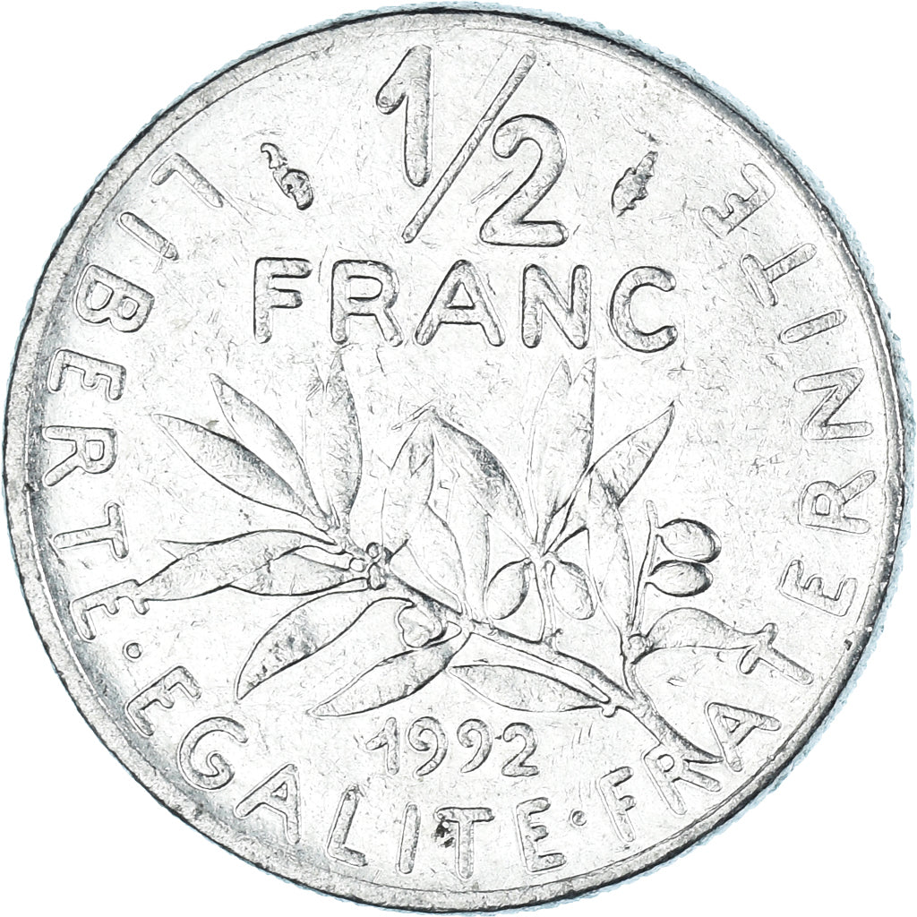 Coin, France, 1/2 Franc, 1992