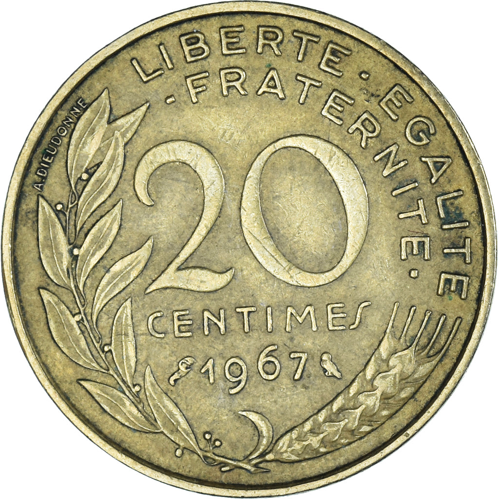 Coin, France, 20 Centimes, 1967