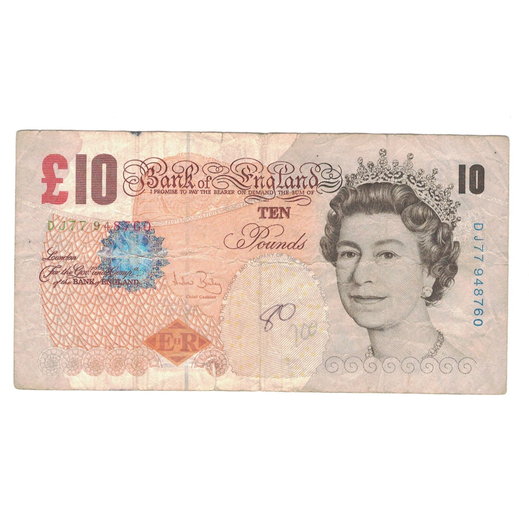 Banknote, Great Britain, 10 Pounds, 2004, KM:389c, VF(20-25)