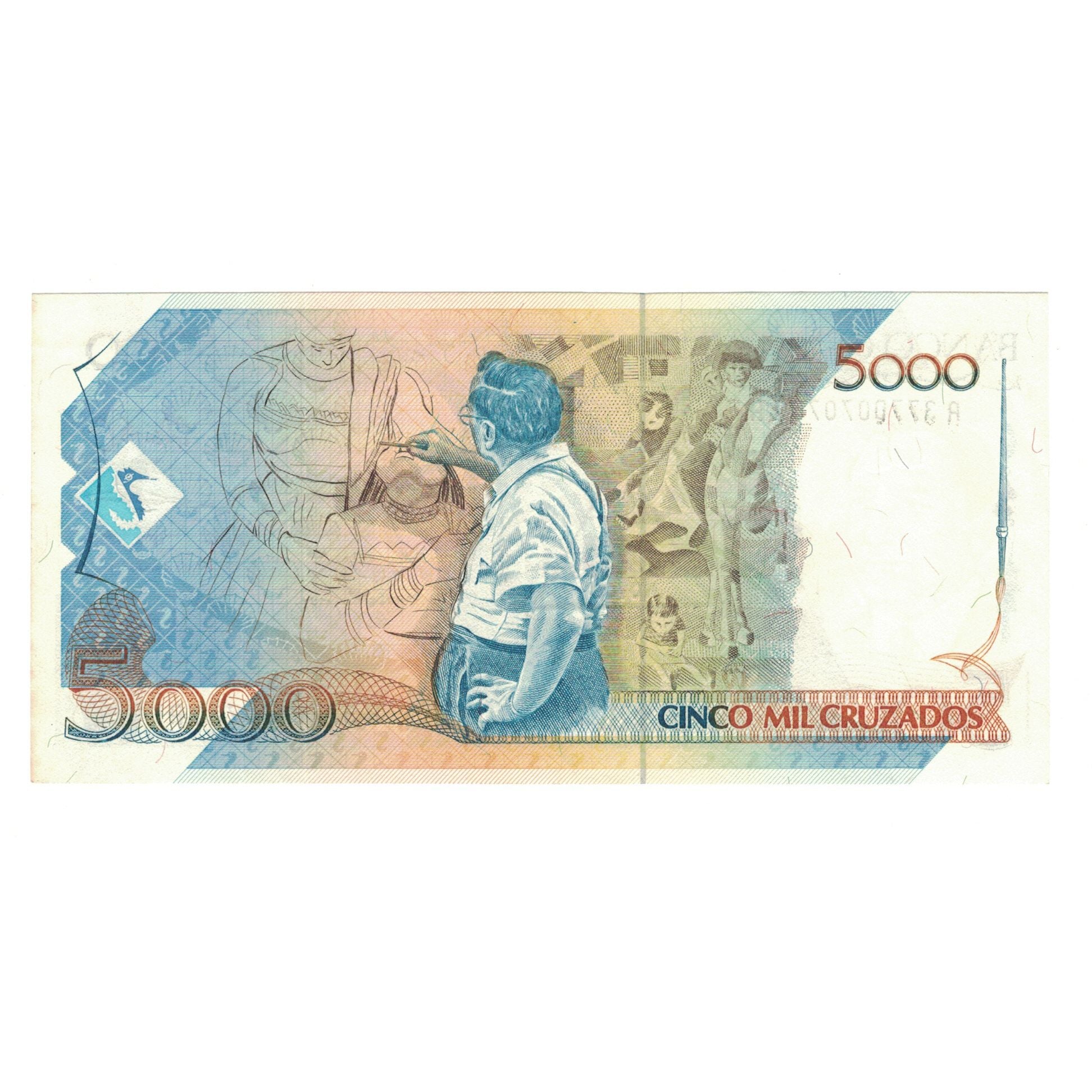 Billete, 5 Cruzados Novos on 5000 Cruzados, Undated (1989), Brasil, KM:217b, EBC