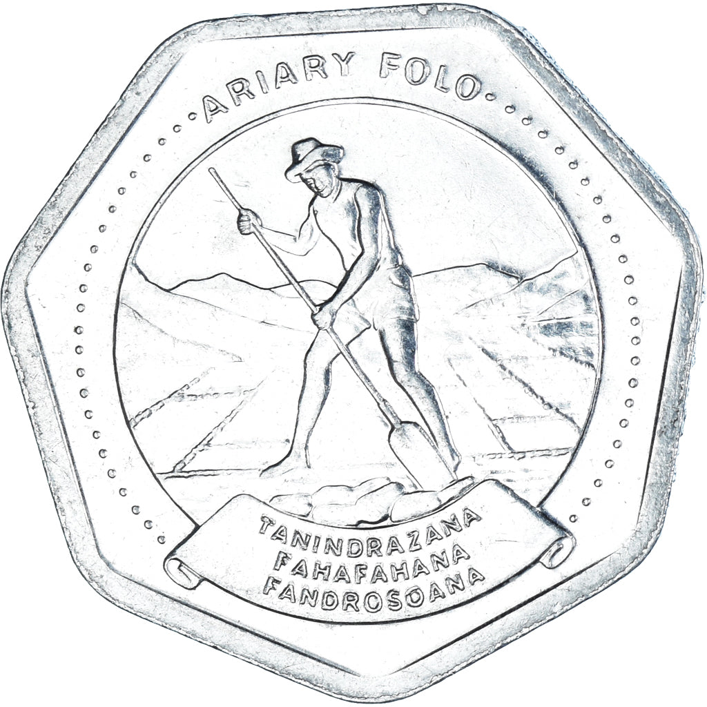 Coin, Madagascar, 10 Ariary, 1999