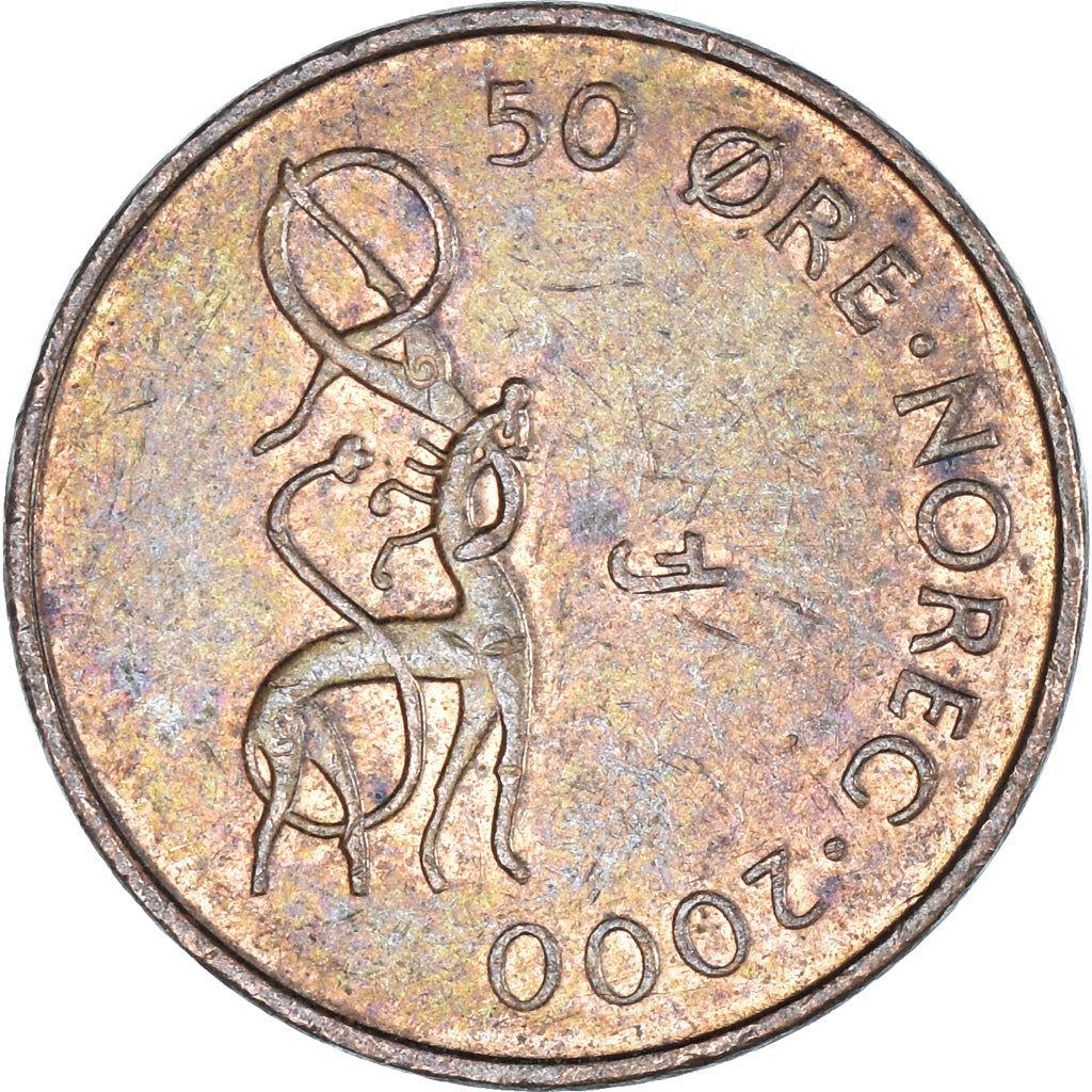 Münze, Norwegen, 50 Öre, 2000