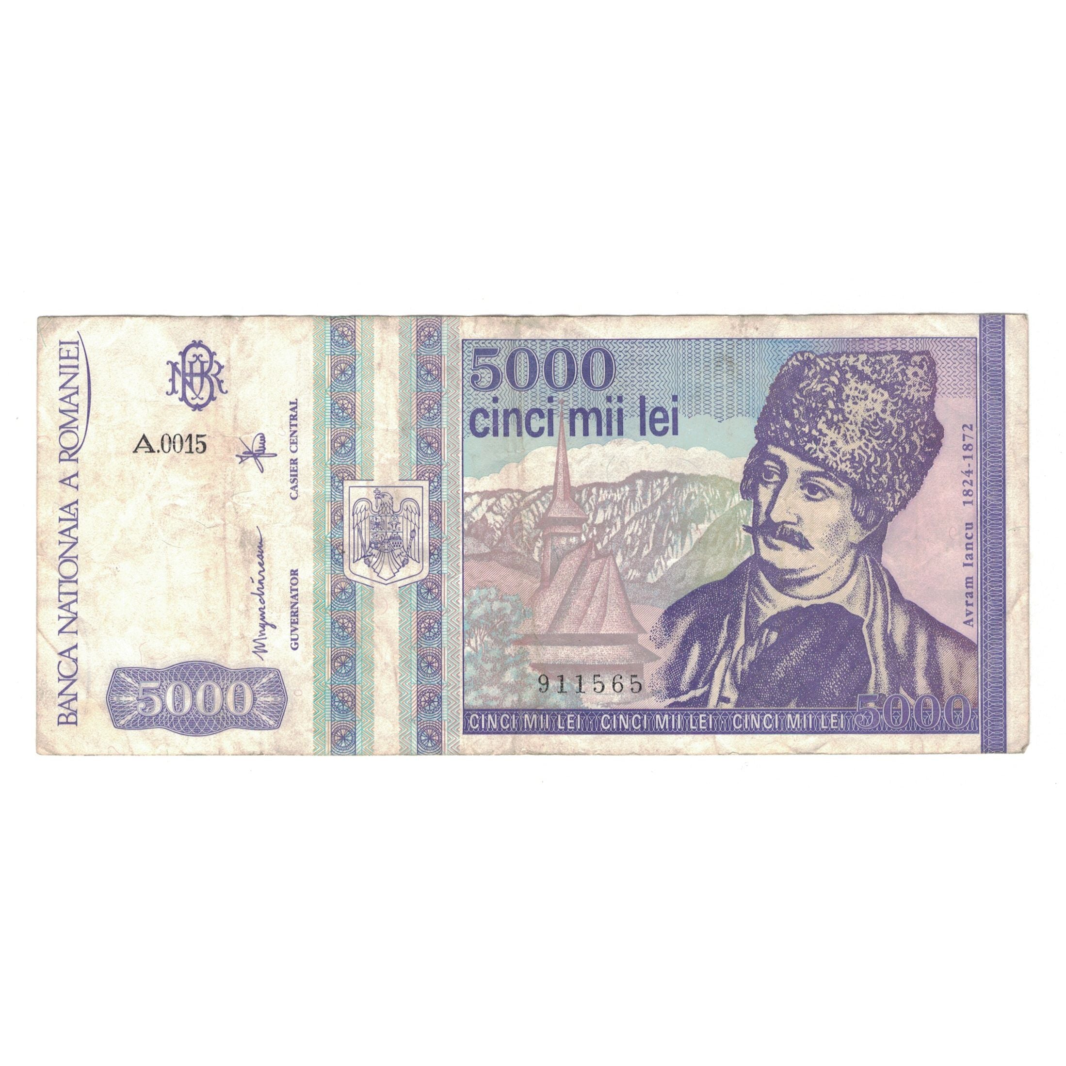 Banknote, Romania, 5000 Lei, 1993, Mai 1993, KM:104a, VF(30-35)