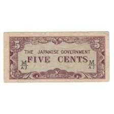 Biljet, MALAYA, 5 Cents, 1941, KM:M2a, TB