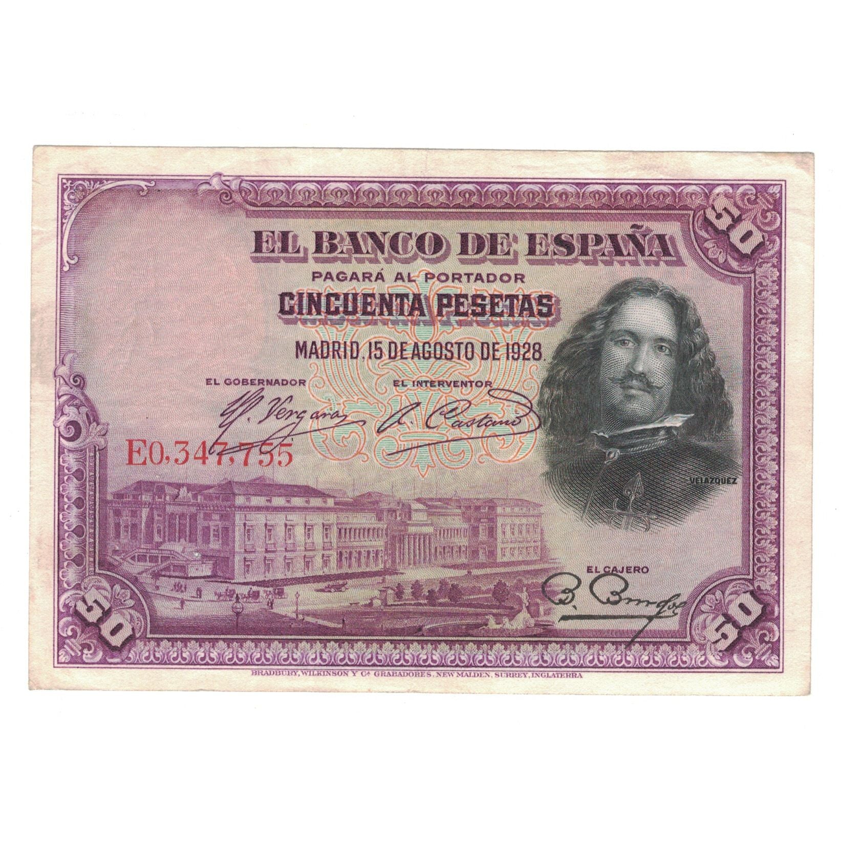 Banknote, Spain, 50 Pesetas, 1928, 1928-08-15, KM:75b, AU(50-53)