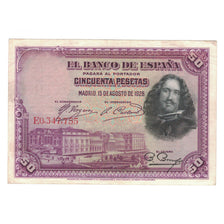 Banknote, Spain, 50 Pesetas, 1928, 1928-08-15, KM:75b, AU(50-53)