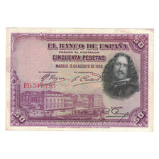 Biljet, Spanje, 50 Pesetas, 1928, 1928-08-15, KM:75b, TTB+