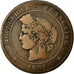 Moneda, Francia, Cérès, 10 Centimes, 1883, Paris, BC+, Bronce, KM:815.1