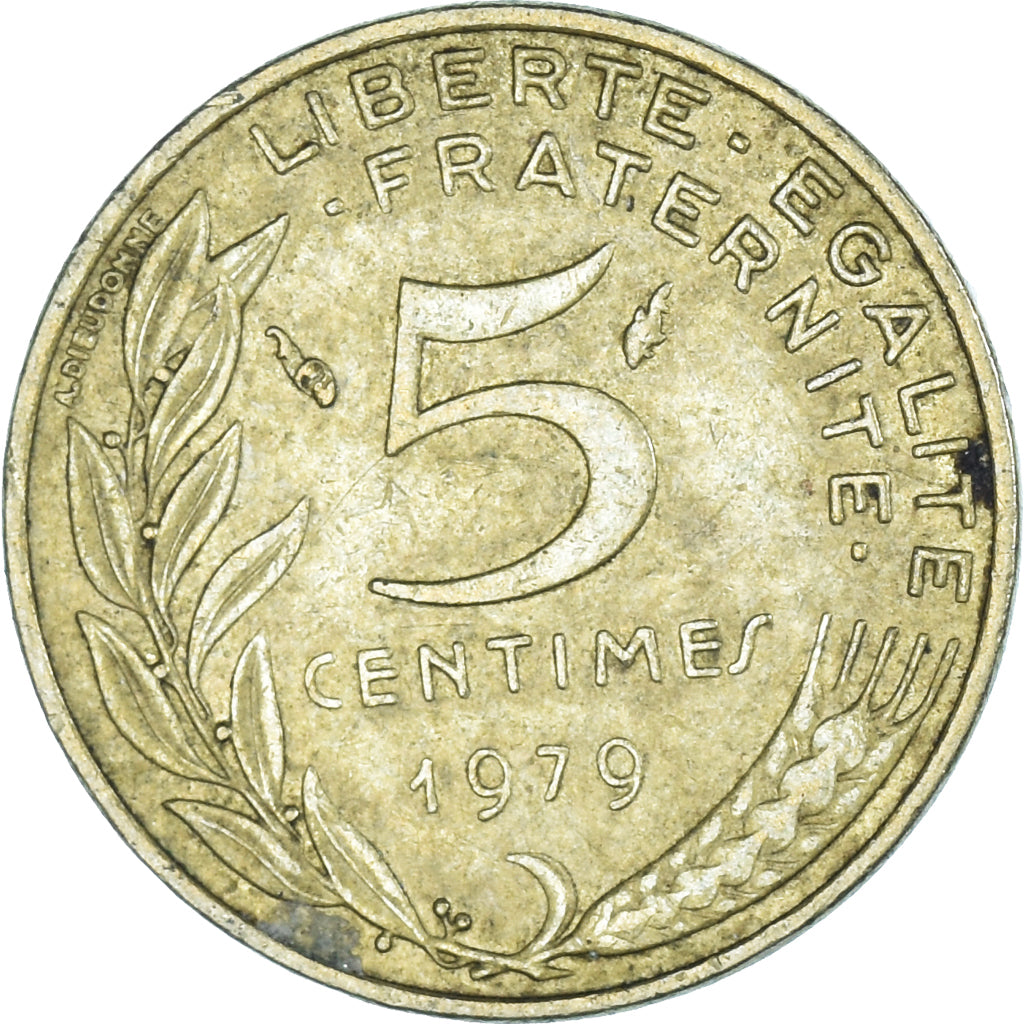 Moeda, França, 5 Centimes, 1979