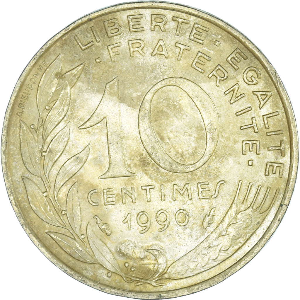 Moneta, Francja, 10 Centimes, 1990