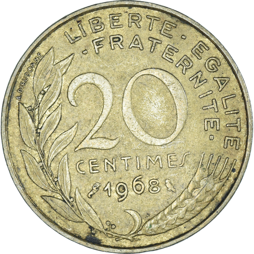 Moneta, Francia, 20 Centimes, 1968