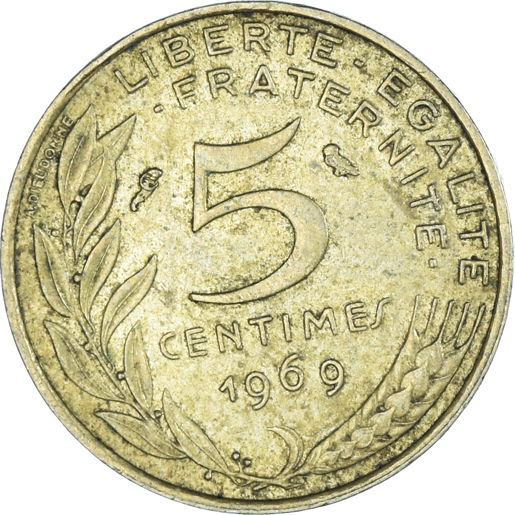 Moneta, Francia, 5 Centimes, 1969