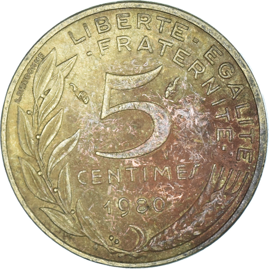 Moneta, Francia, 5 Centimes, 1980