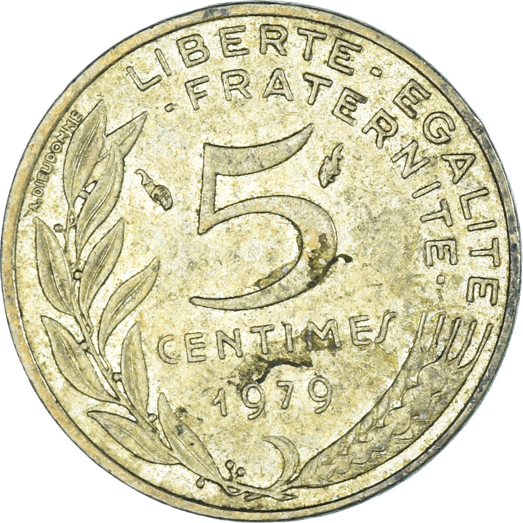 Moeda, França, 5 Centimes, 1979