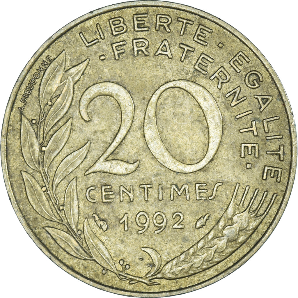 Münze, Frankreich, 20 Centimes, 1992