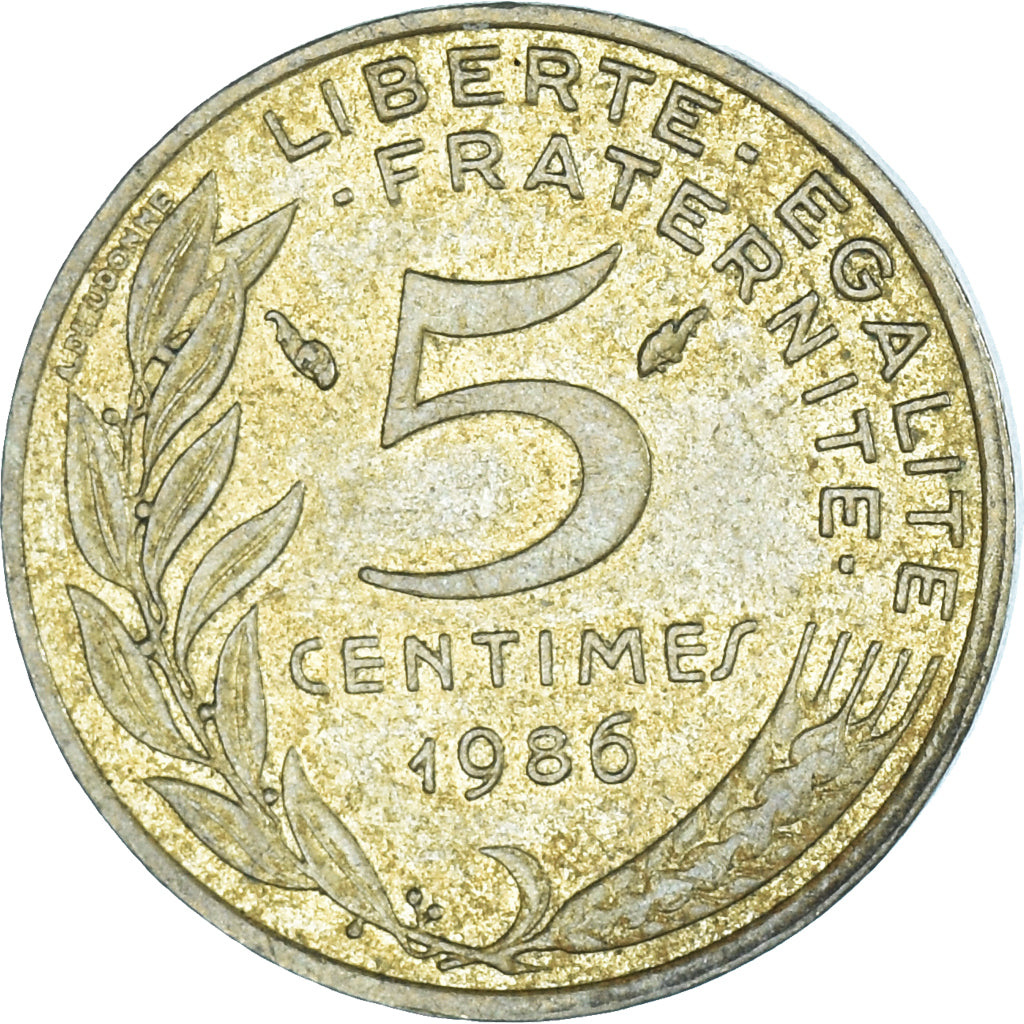 Moneta, Francia, 5 Centimes, 1986