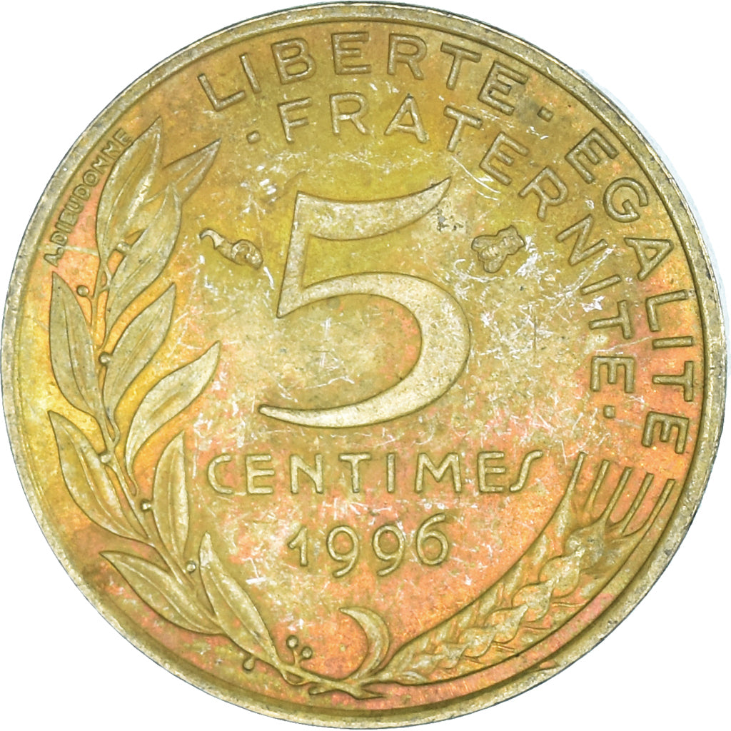 Münze, Frankreich, 5 Centimes, 1996