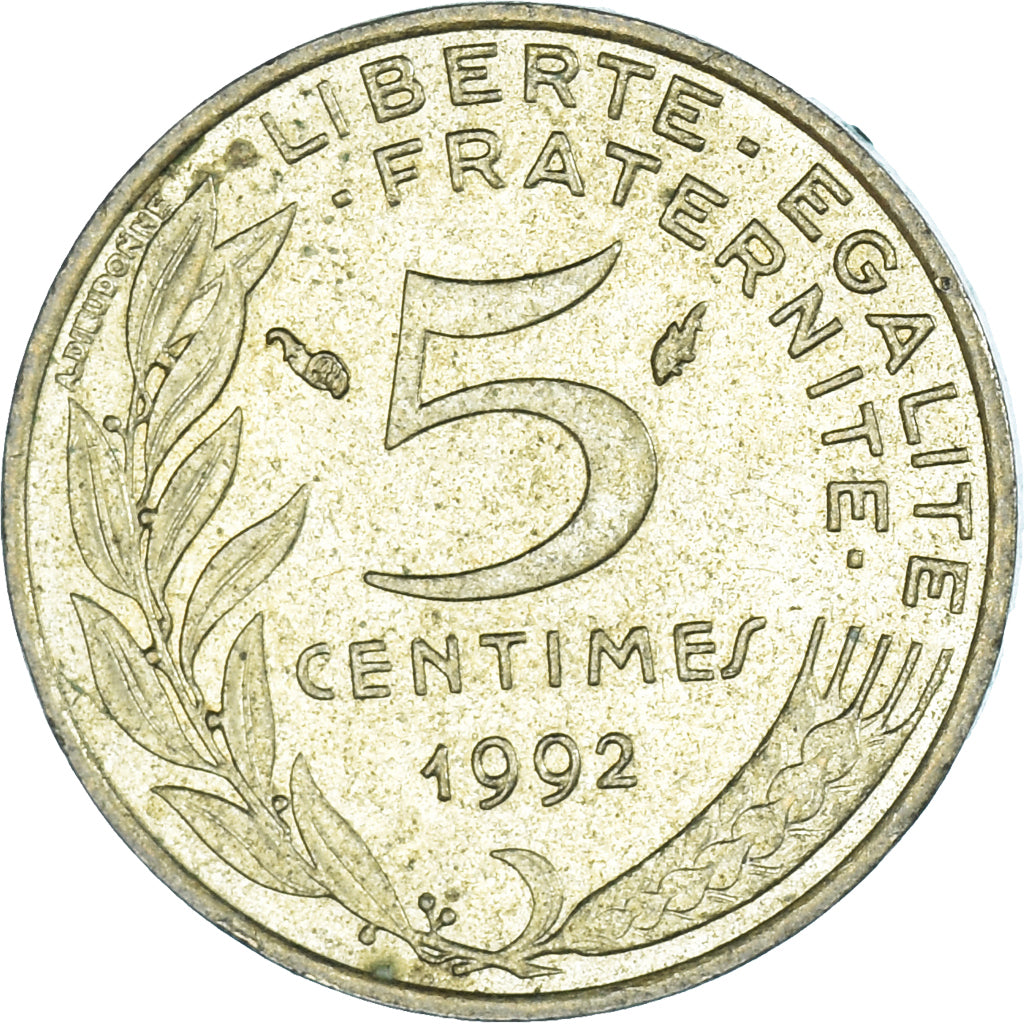 Moneta, Francja, 5 Centimes, 1992