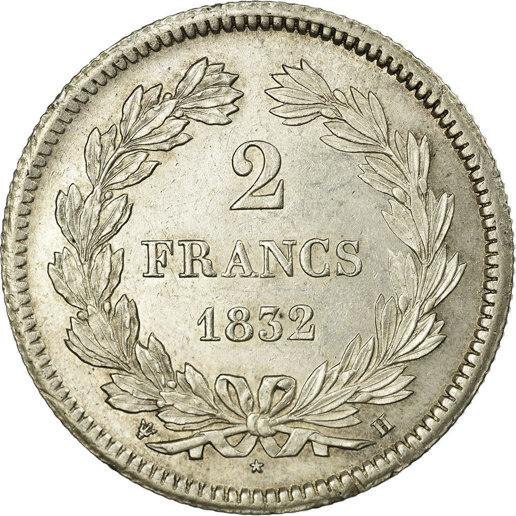 Coin, France, Louis-Philippe, 2 Francs, 1832, La Rochelle, MS(63), Silver