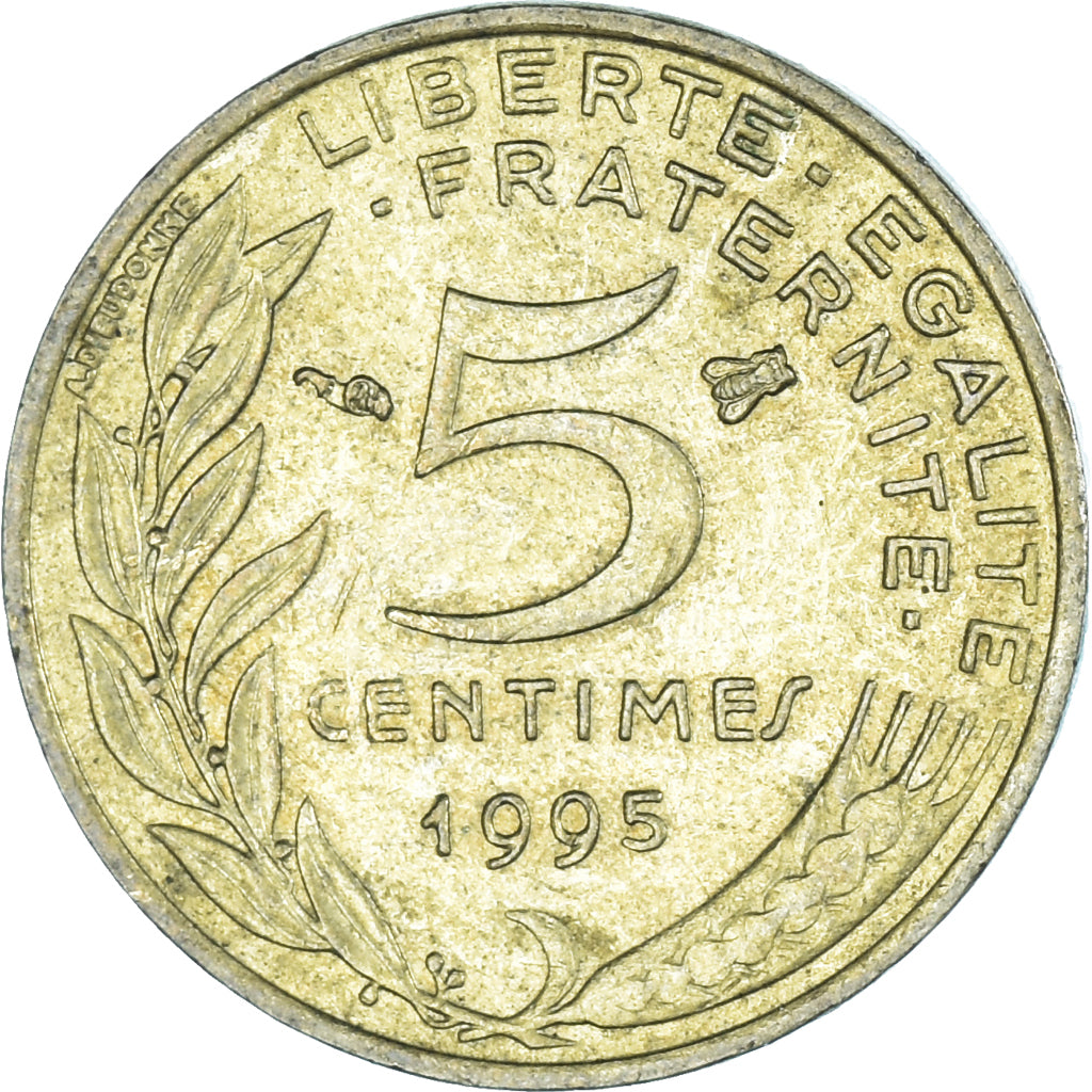 Moeda, França, 5 Centimes, 1995